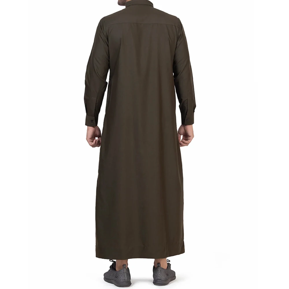 Arab Men Daffah Thobes Islamic Clothing Solid Color Kaftan Jubbah Men's ...