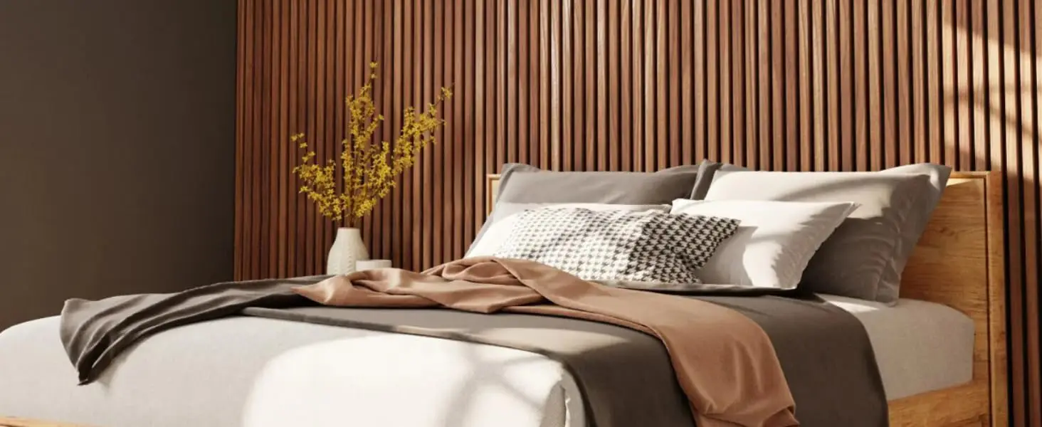 product modern 3d slat acoustic wall panels with wood finish accent sound absorbing paneling for studio office living room bedroom-4