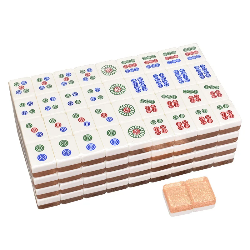 42mm144 Engraved Mahjong Tiles Wooden Case Classic Acrylic Mah
