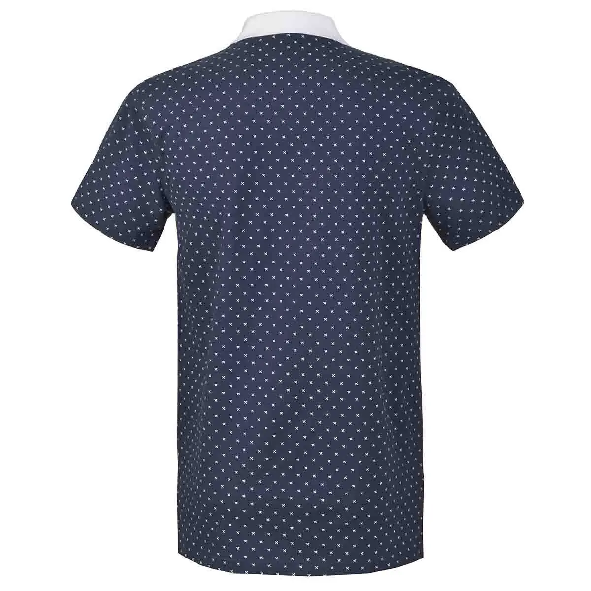 Solid Blue Color White Doted Print Polo Shits High Quality 100% Cotton Men Basket Ball Tee Shirt for Men