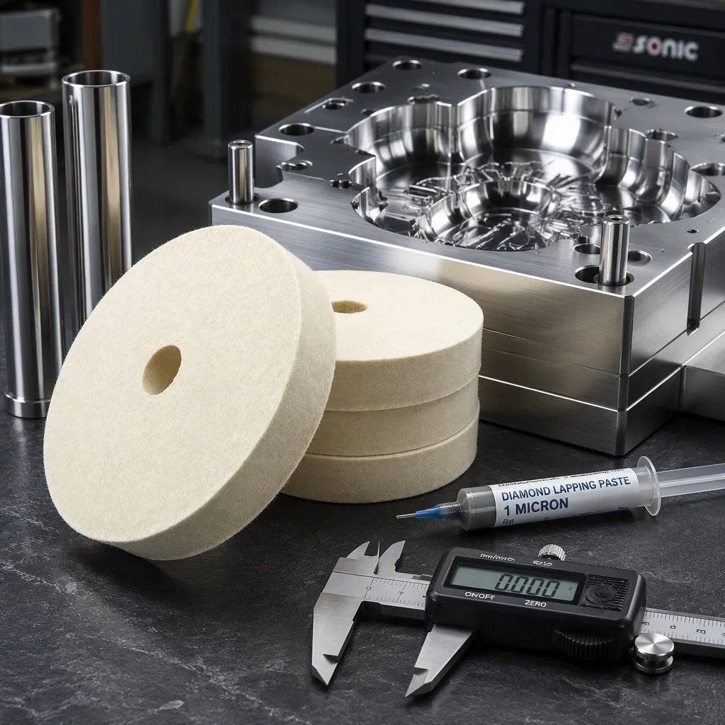Precision Mold Lapping with Wool Felt Wheel and 1 Micron Diamond Paste