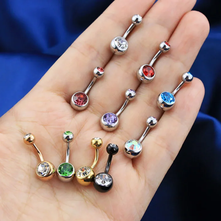 14g Wholesale Custom Multi Colors Surgical Stainless Steel Navel Belly ...