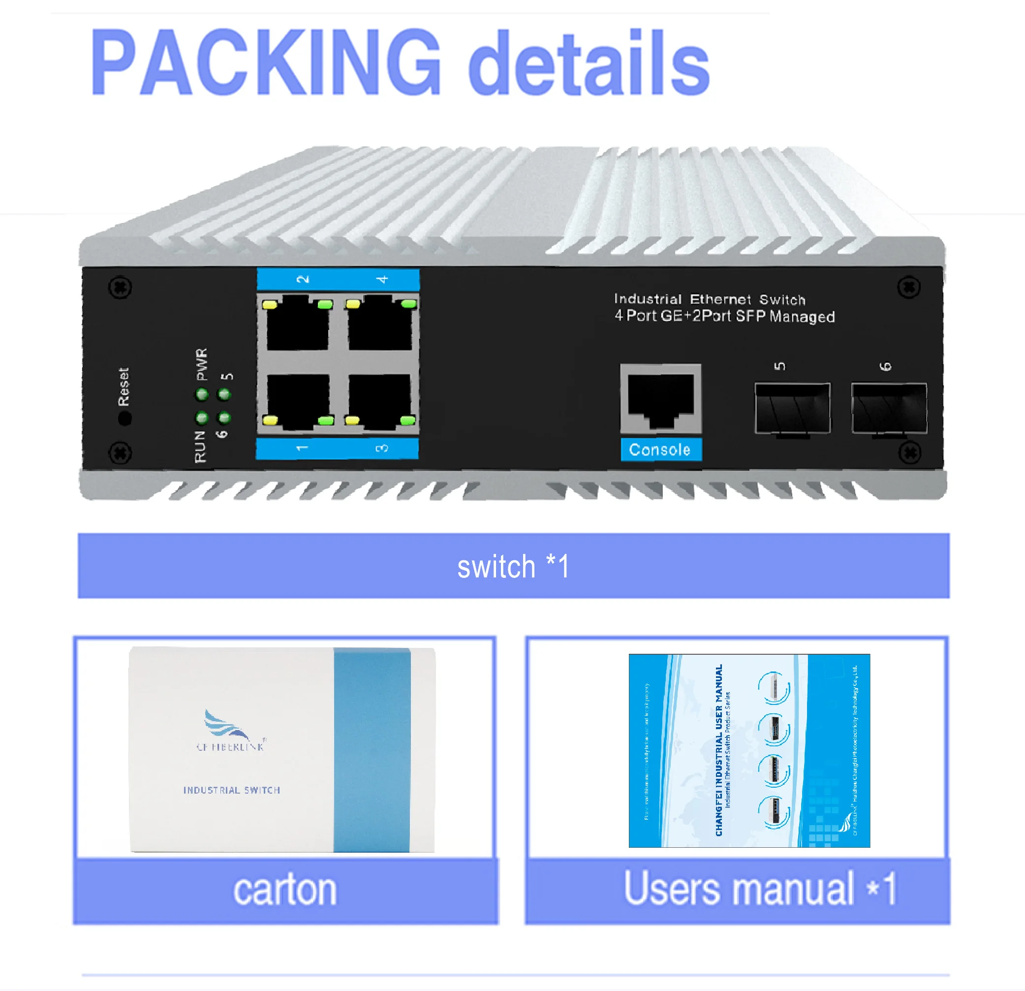 6port Gigabit Industrial Network Switch With Poe Stackable Snmp Qos