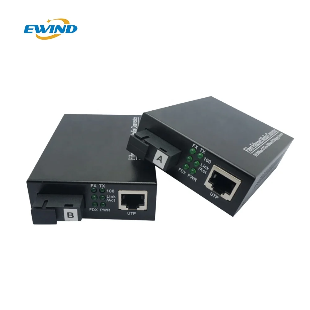 Media Converter Fiber Optical Single Mode Single 1310nm 1550nm 10/100m