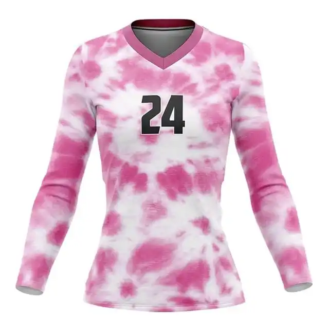 Sublimated Long Sleeves Volleyball Jersey Design Women Wholesale