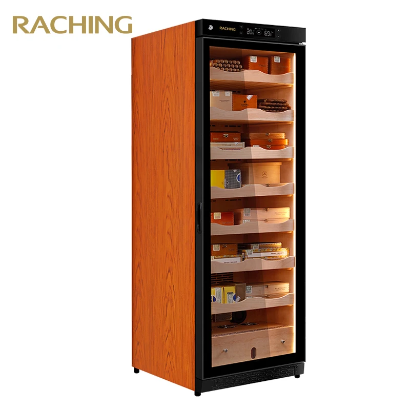 No Frost 7 Layers Trays Spanish Canada Cedar Electronic Electric Climate Control Raching Cigar Humidor Cabinet