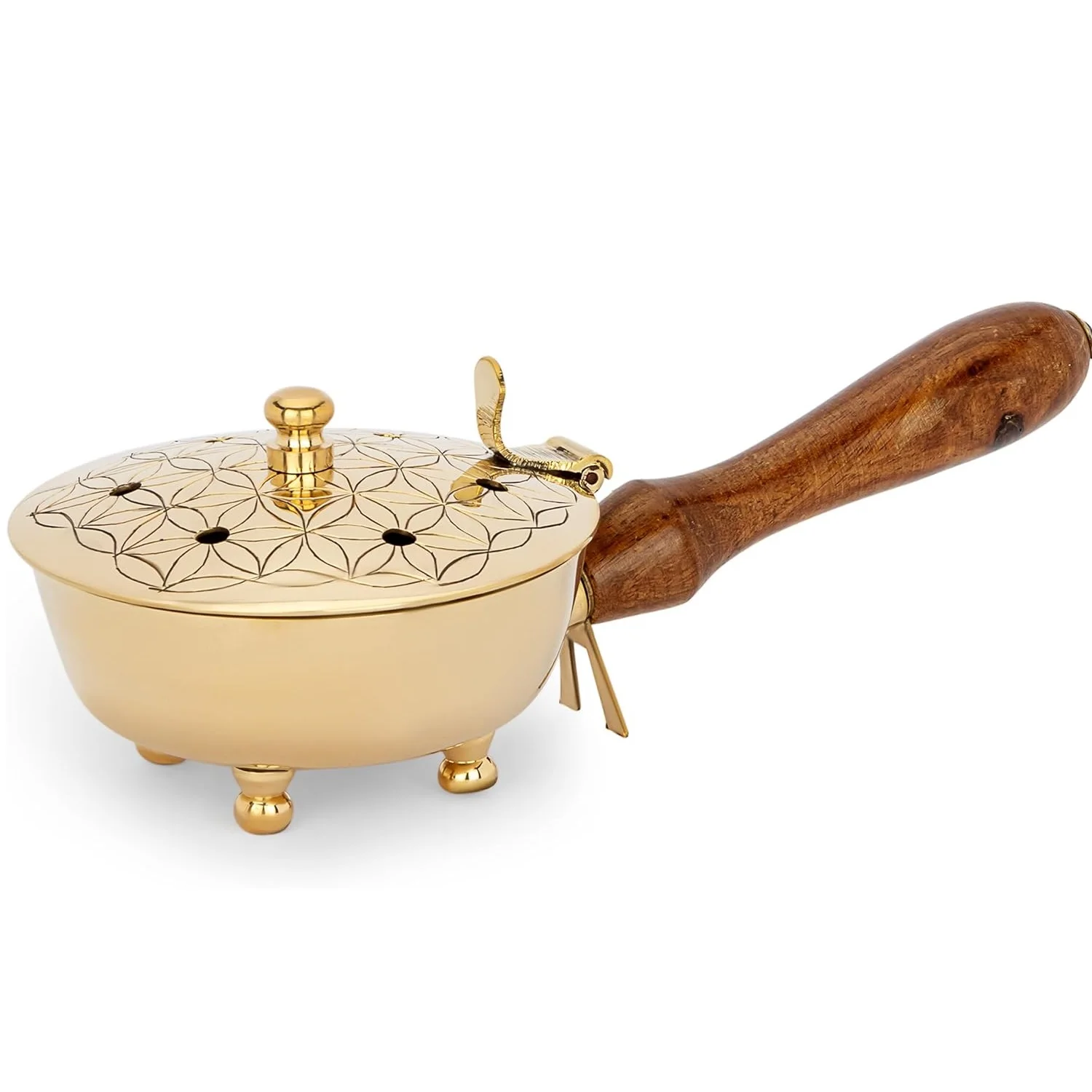 Modern Design Brass Incense Burner & Censer Warmer Eco-Friendly Fragrance Oil Burner for Home Decor Therapeutic Use All-Season