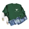 Dark green sweatshirt (white font) printed on the chest