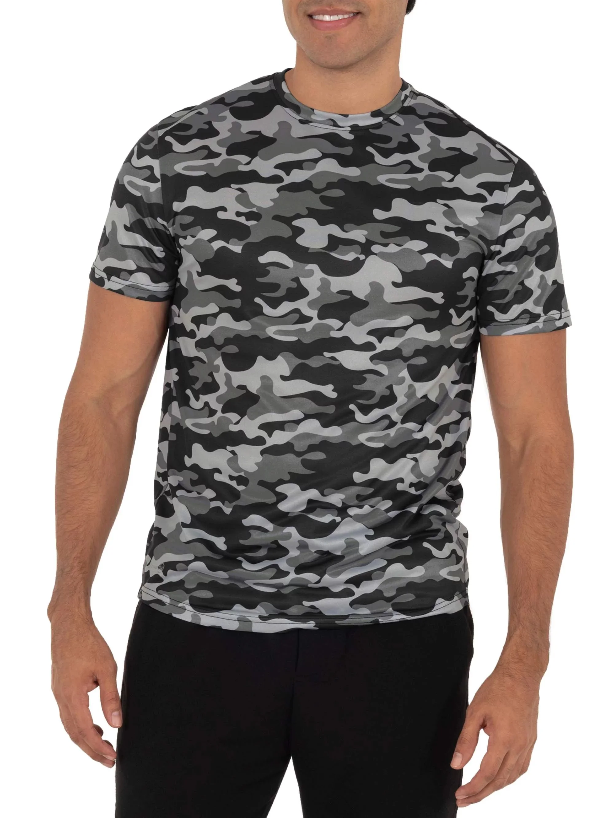 Camouflage Army Green Pattern Design Slim Fit Cotton T Shirt for Men With Custom Logo