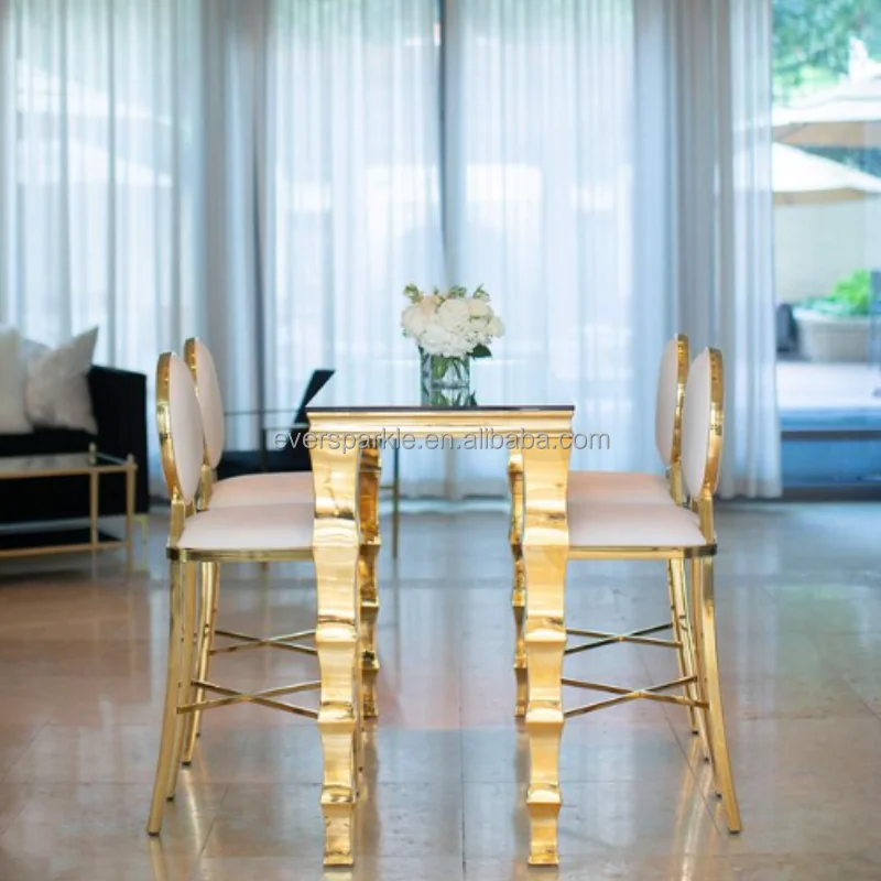 Event Furniture Elegant Gold Side Table High Coffee Cocktail Table For