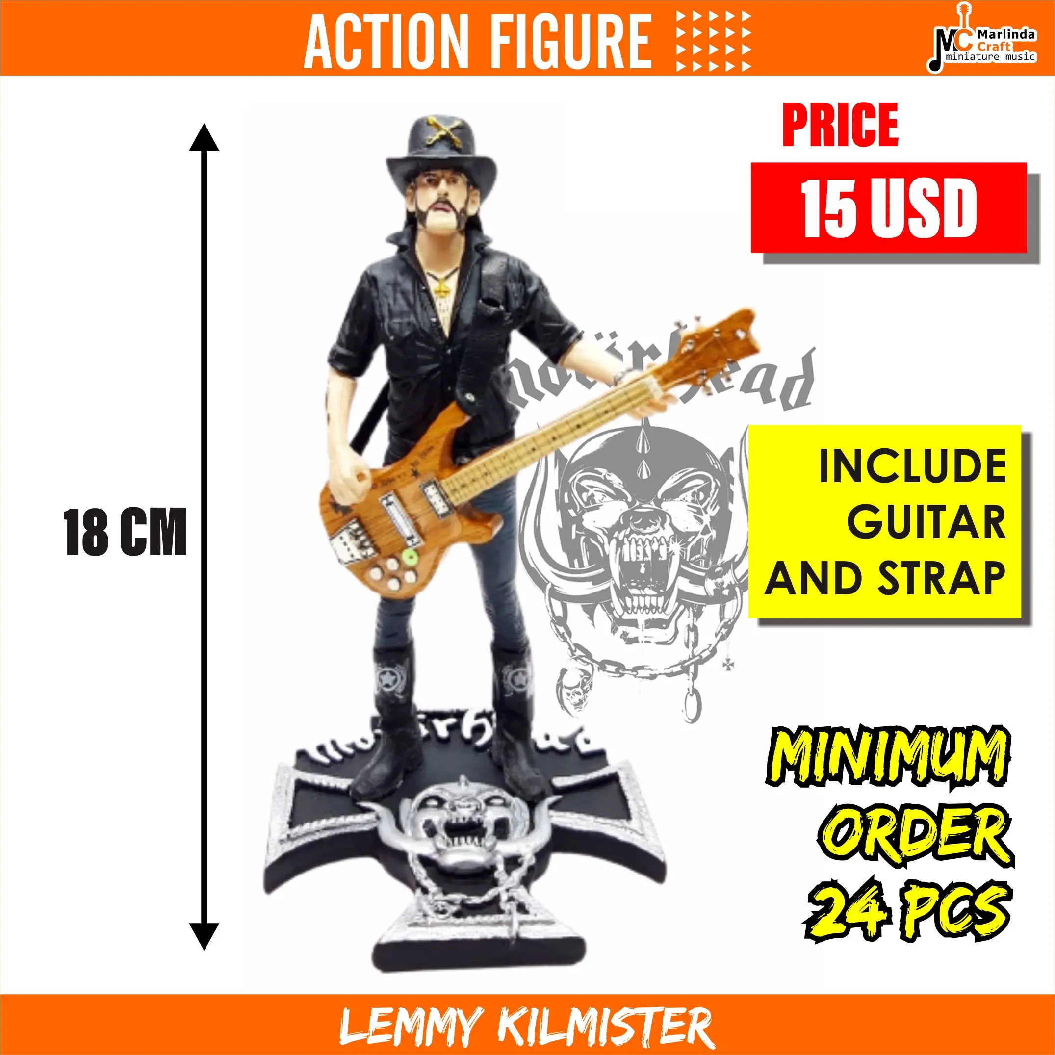 Action Figure Statues of Music Legend Lemmy Kilmister from