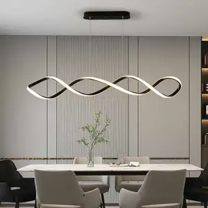 Modern Simple Creative Twist Designer bar Dining Room Hanging Lamps Restaurant Chandelier