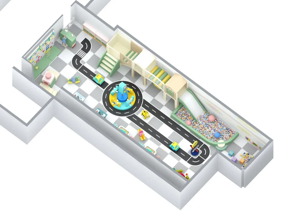 Feelkids ALITA-TQ26003 High-Capacity Indoor Galvanized Pipe PE Board Plastic Multi-Play Kids Activity Center Exercise Equipment details