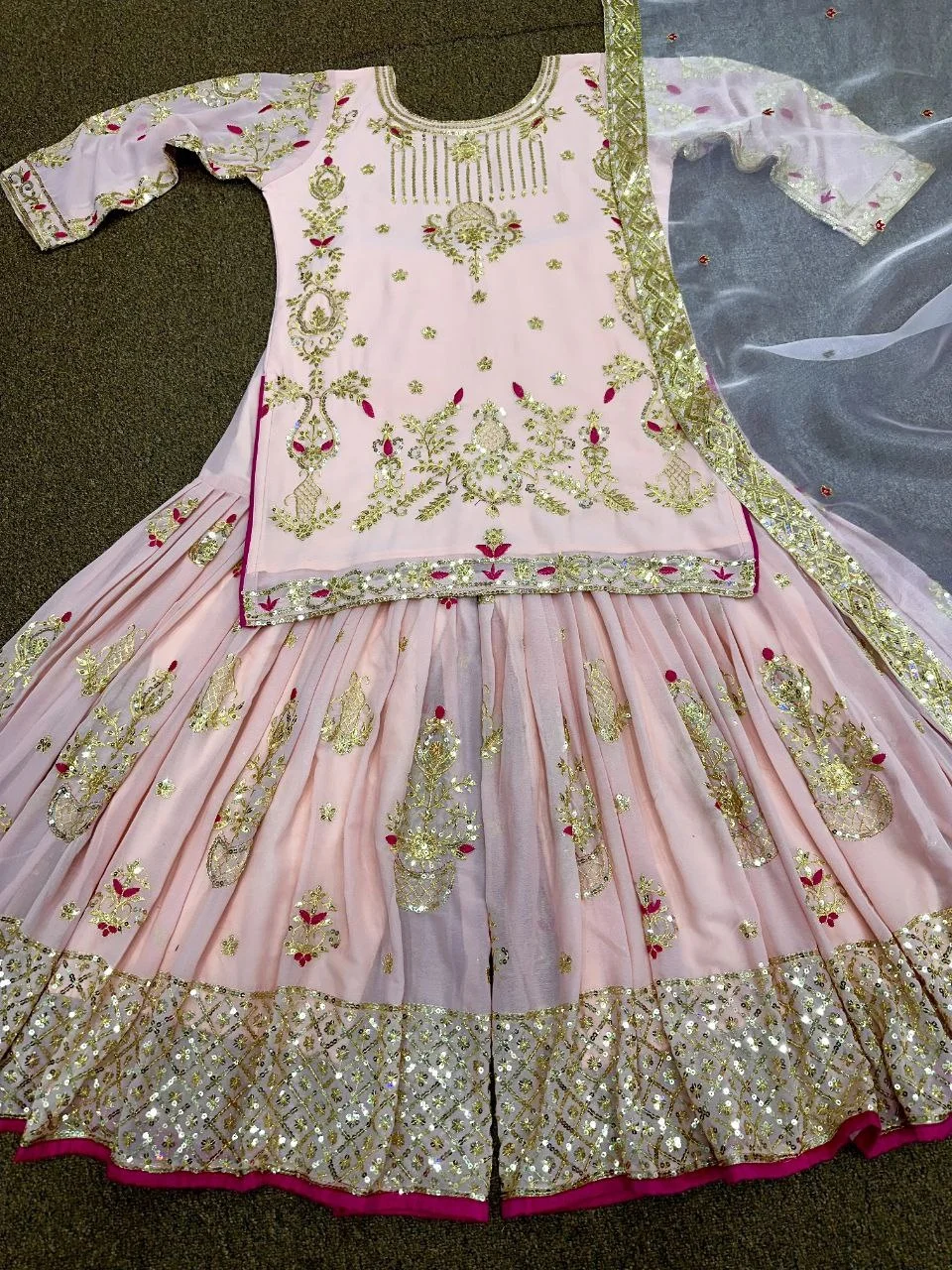 Heavy Exclusive Design of Fancy Embroidery Salwar Kameez Partywear Sharara Suit Women Sharara for Girls Indian Sharar Dress