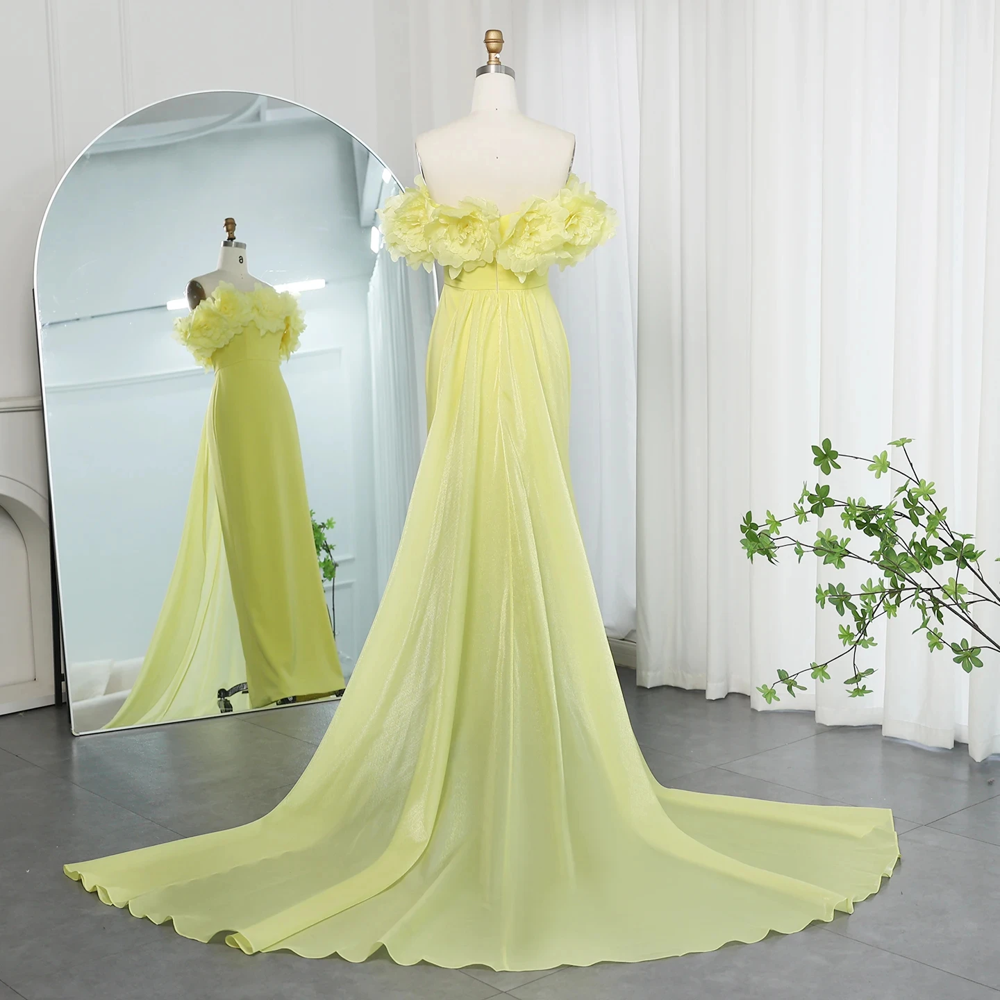where to get formal dresses online Off-the-Shoulder Floor-Length Scuba Prom Dress with Illusion V-Plunge and Mermaid Silhouette Poly USA 8462