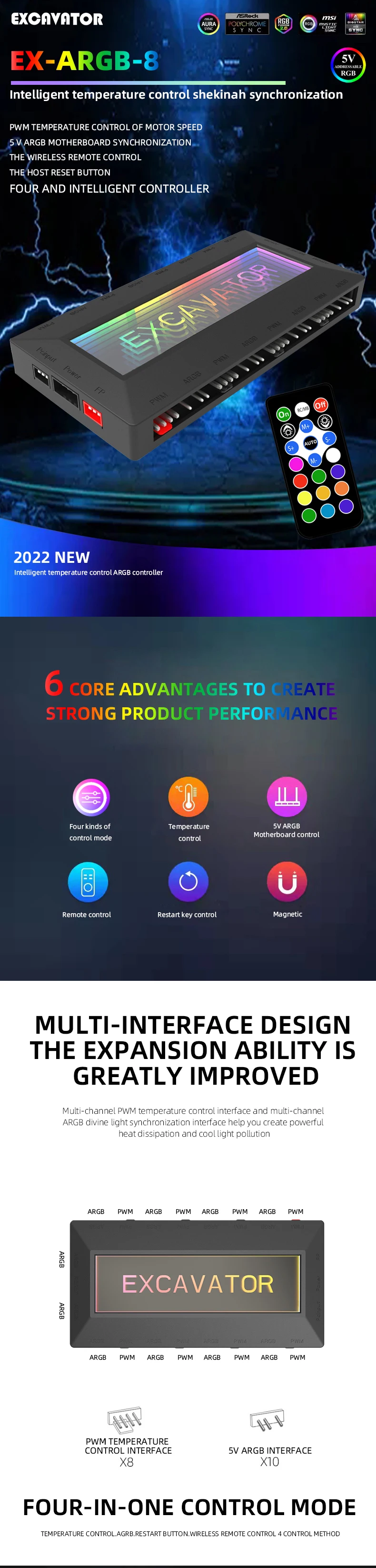 Customized Pc Argb Rgb Fan Controller Hub - Buy Rgb Fan Controller Hub ...