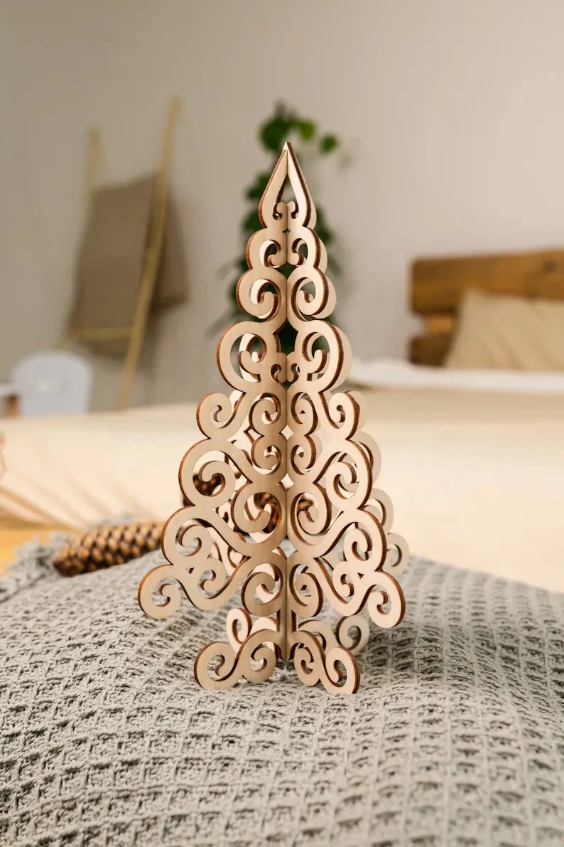 Bulk Laser Cut Religious Animal Theme Wooden Christmas Tree for Wood Crafts Home Decor Wall Signs & Boxes From Vietnam