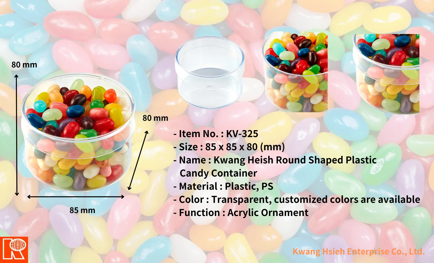 Kwang Hsieh Promotional Clear Round Plastic Candy Containers Buy