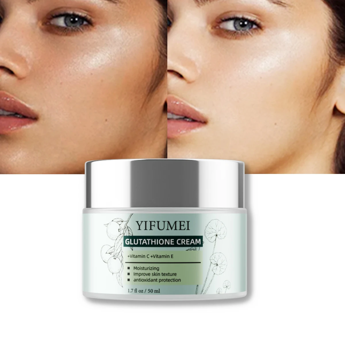 7 Days Whitening Private Label Vitamin C E Instant Brightening Dark Spot  Remover Best Glutathione Skin Cream