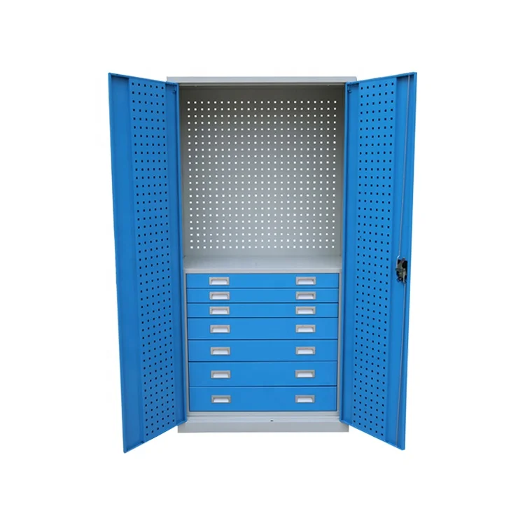 Industrial Tool Drawer Cabinet Workshop Metal Tool Cupboard Garage Shop Tall Tool Storage Cabinet with 7 Drawers