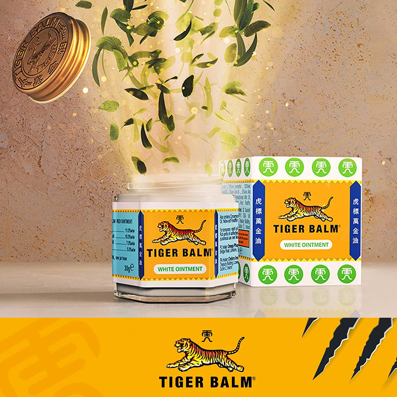 Tiger Balm White Ointment Hr ( 30g ) Relieve Pain Original Hot Wax Balm