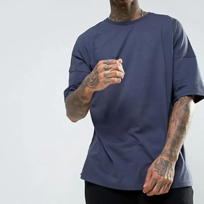 Drop Shoulder Casual Plain Pink Streetwear Plus Size Men's T Shirts Breathable Oversized Custom Unisex T-Shirts619_voghion.com
