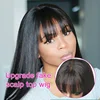 fake scalp wig with bangs straight