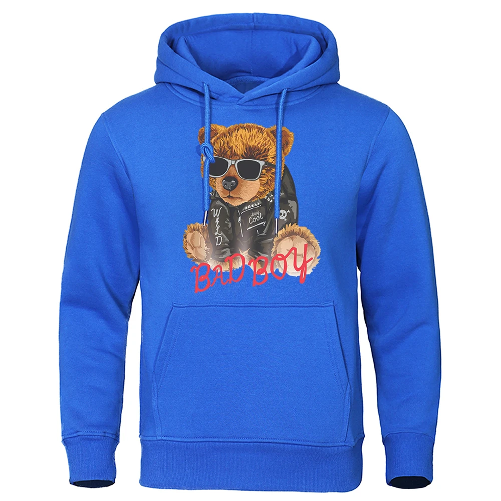 Bad Boy Teddy Bear With Sunglasses Clothing Male Fashion Loose Hoodies ...