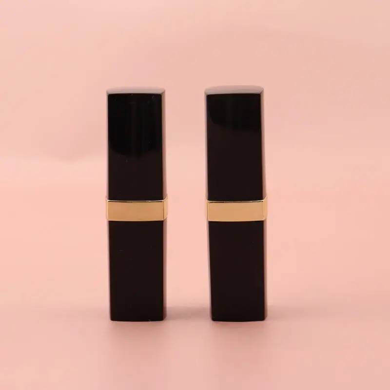 Wholesale Square Black Empty Lipstick Tubes with Gold Middle Cosmetic Lipstick Containers Bulk In-Stock