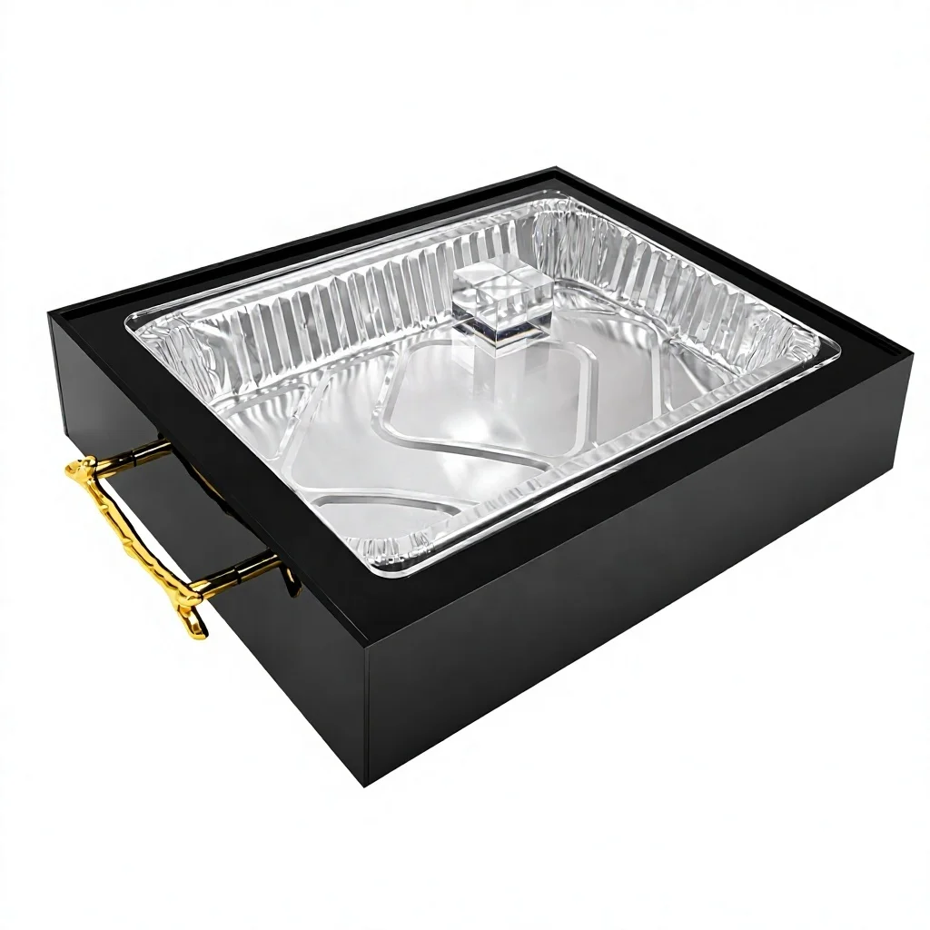 Commercial Buffet Server with Acrylic Base, Clear Lid and Inner Pan