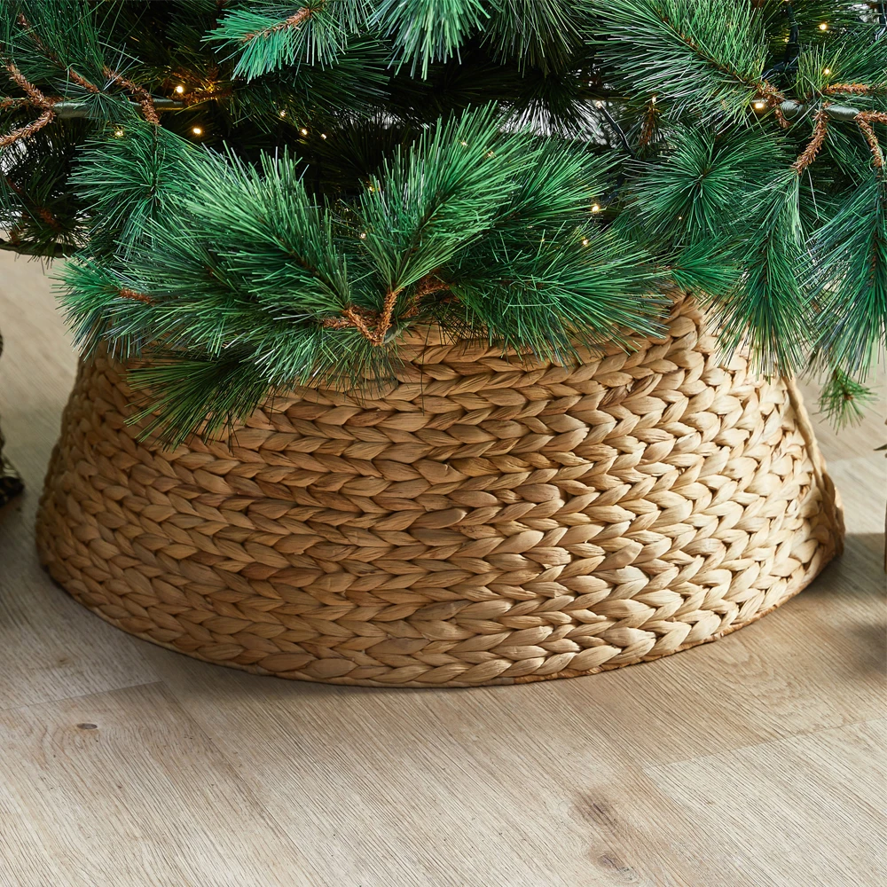 Natural Woven Water Hyacinth Tree Skirt For Christmas Decorations For ...