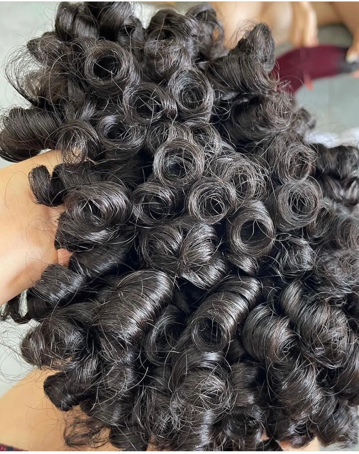 Raw Vietnamese Human Hair Best Quality Super Double Drawn Bouncy Curly Hair Weft Bundles Natural Color