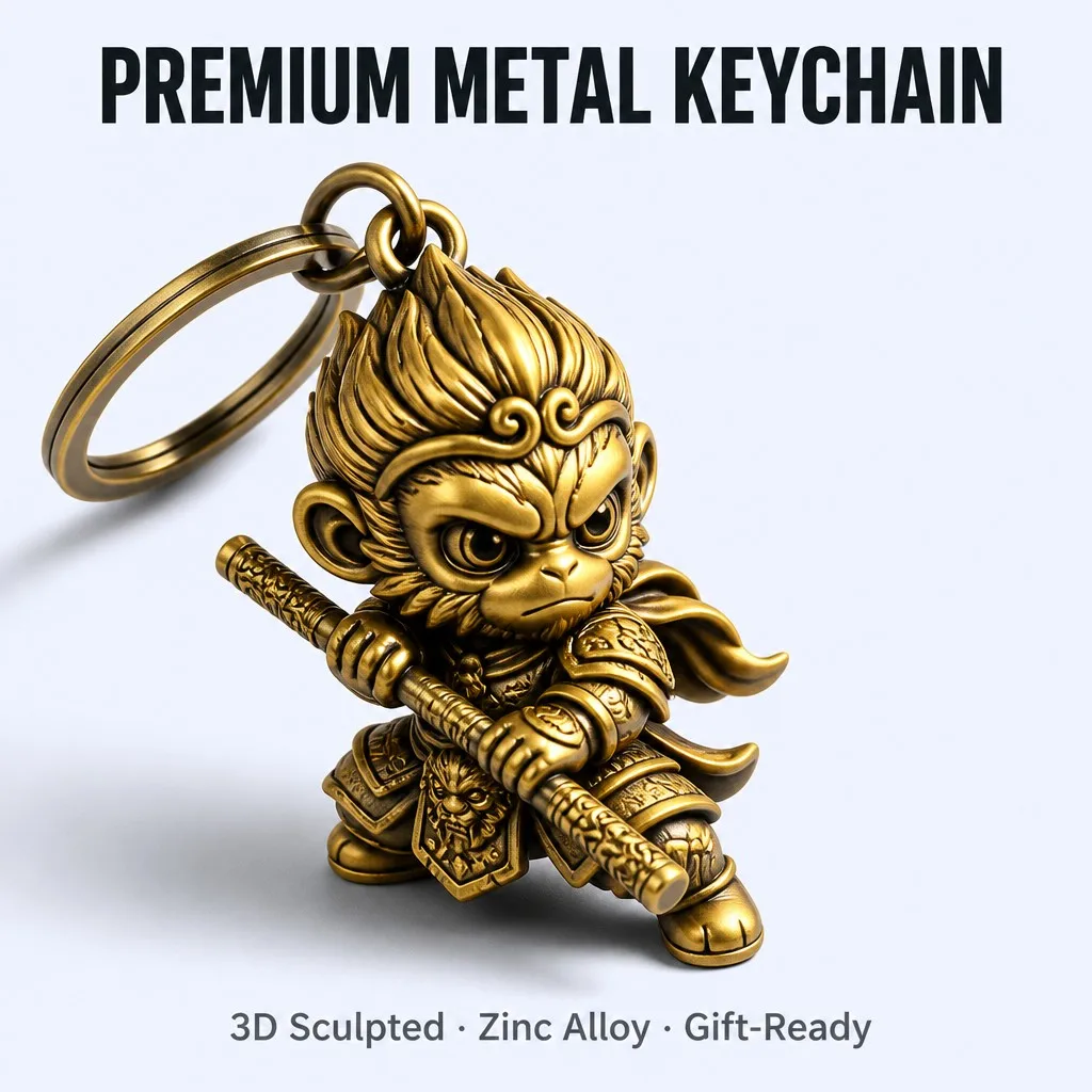 Premium Metal Keychain — front view