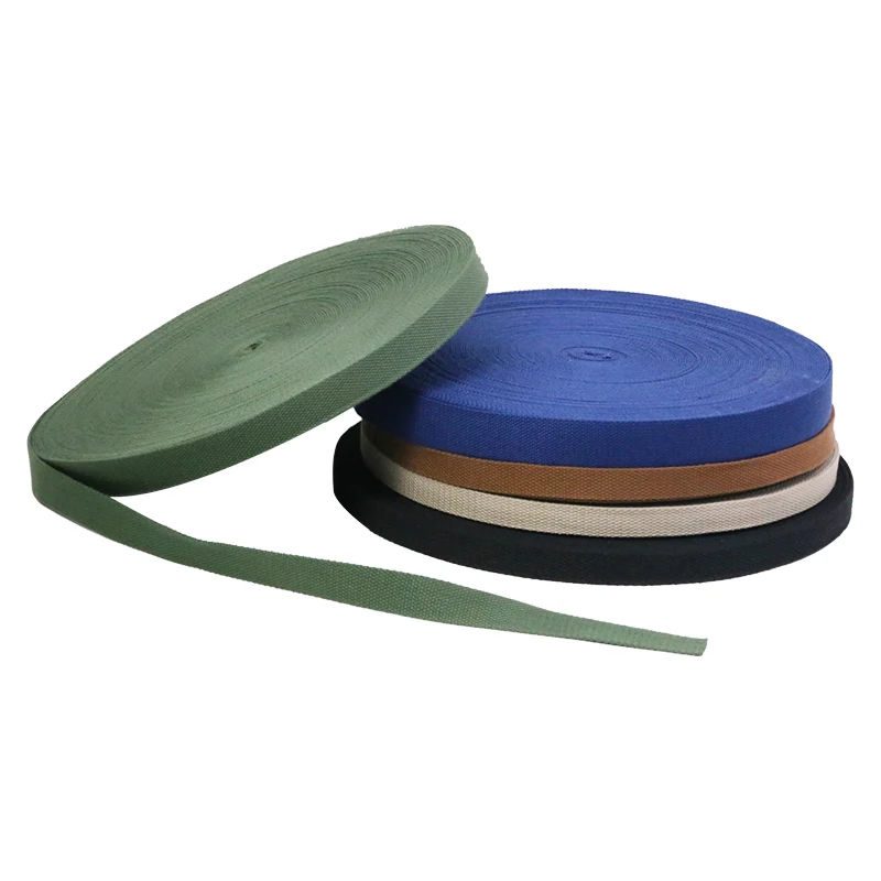 Custom Color Organic Cotton Canvas Webbing Polyester Cotton Webbing for Bag Strap