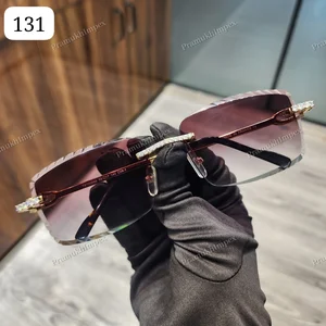 VVS Moissanite Anti-Reflective Unisex Fashion Sunglasses Latest Branded New Trendy Customized Iced Glasses Box Mirror Luxury