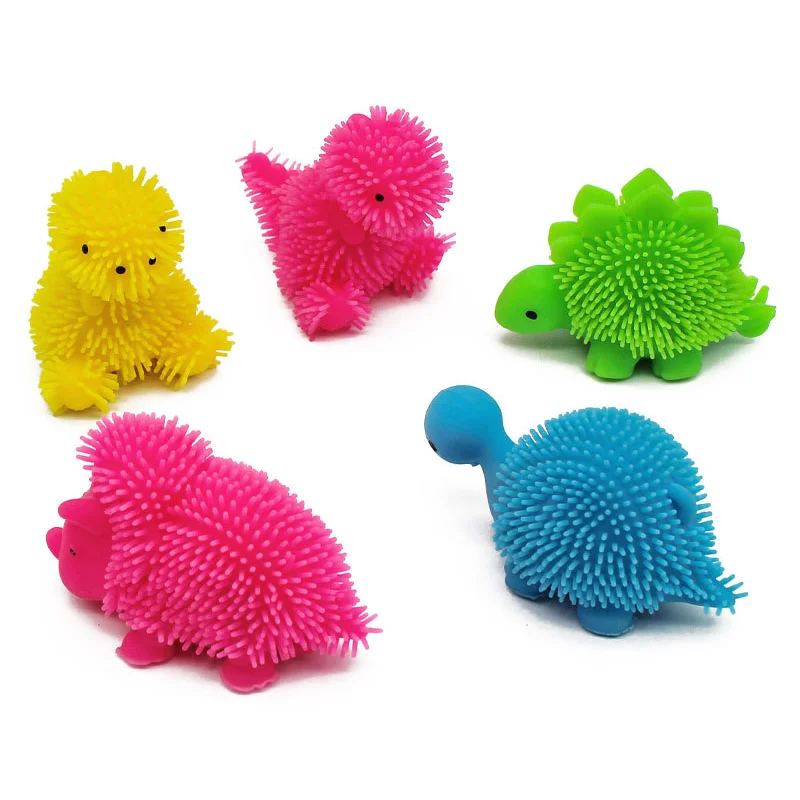Wholesales Cute Puffer Dinosaurs with Light - Stress Toys