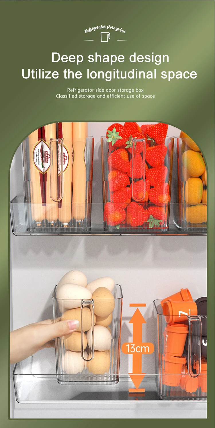 Refrigerator Side Door Storage Box Kitchen Organization Tools Food Storage Container