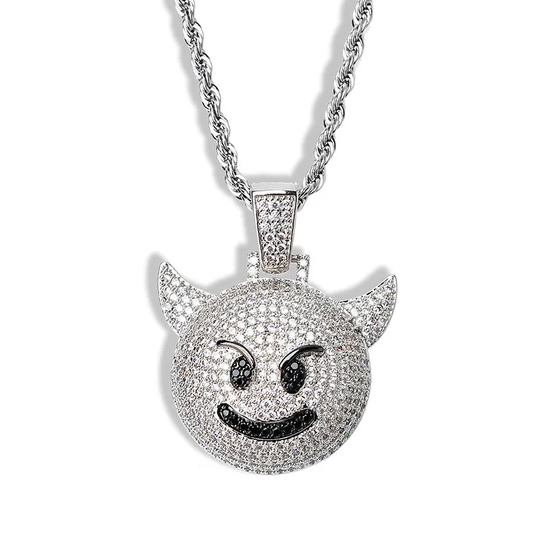 14k Gold Trendy Brand Full Of Diamonds Rings Expression Necklace Hip