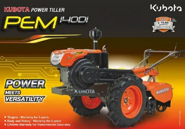 Good Quality Diesel Petrol Engine Kubota Power Tiller PEM 140DI Farm Tiller at Wholesale Price