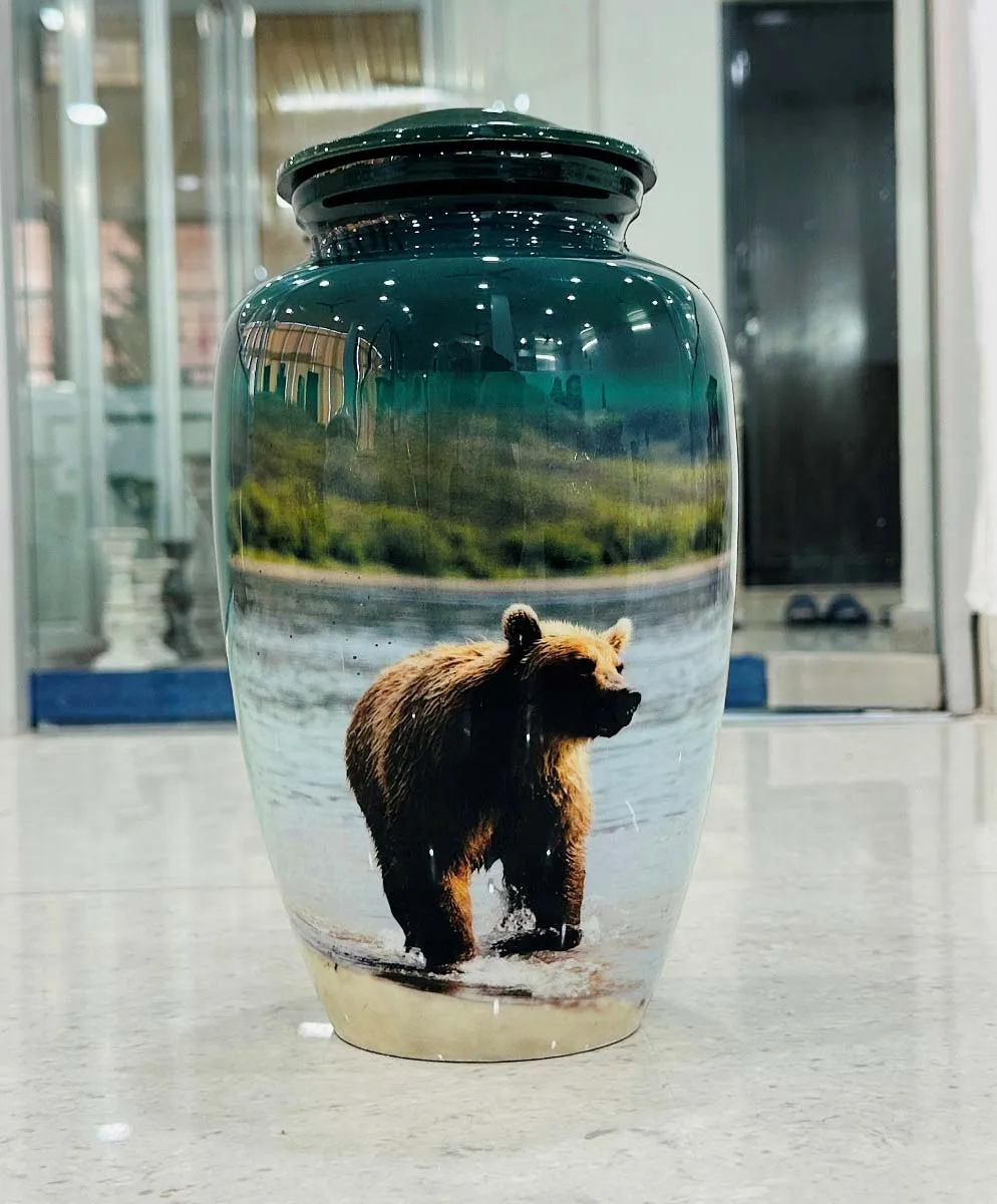 Funeral Cremation Urn for Funeral Bear Cremation Urns for Adult Ashes Men & Women  Cremation Urn for Home Vault or Niche 200 Ibs