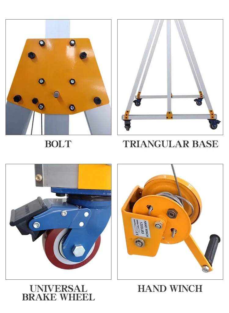 2 Ton Mobile Portable Adjustable Lifting Equipment Aluminium Gantry ...