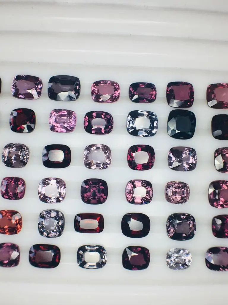 Natural Multi Burma Spinel of Very Fine Quality in square Shape  with Multiple Beautiful Colors . Perfect for Every Jewelry