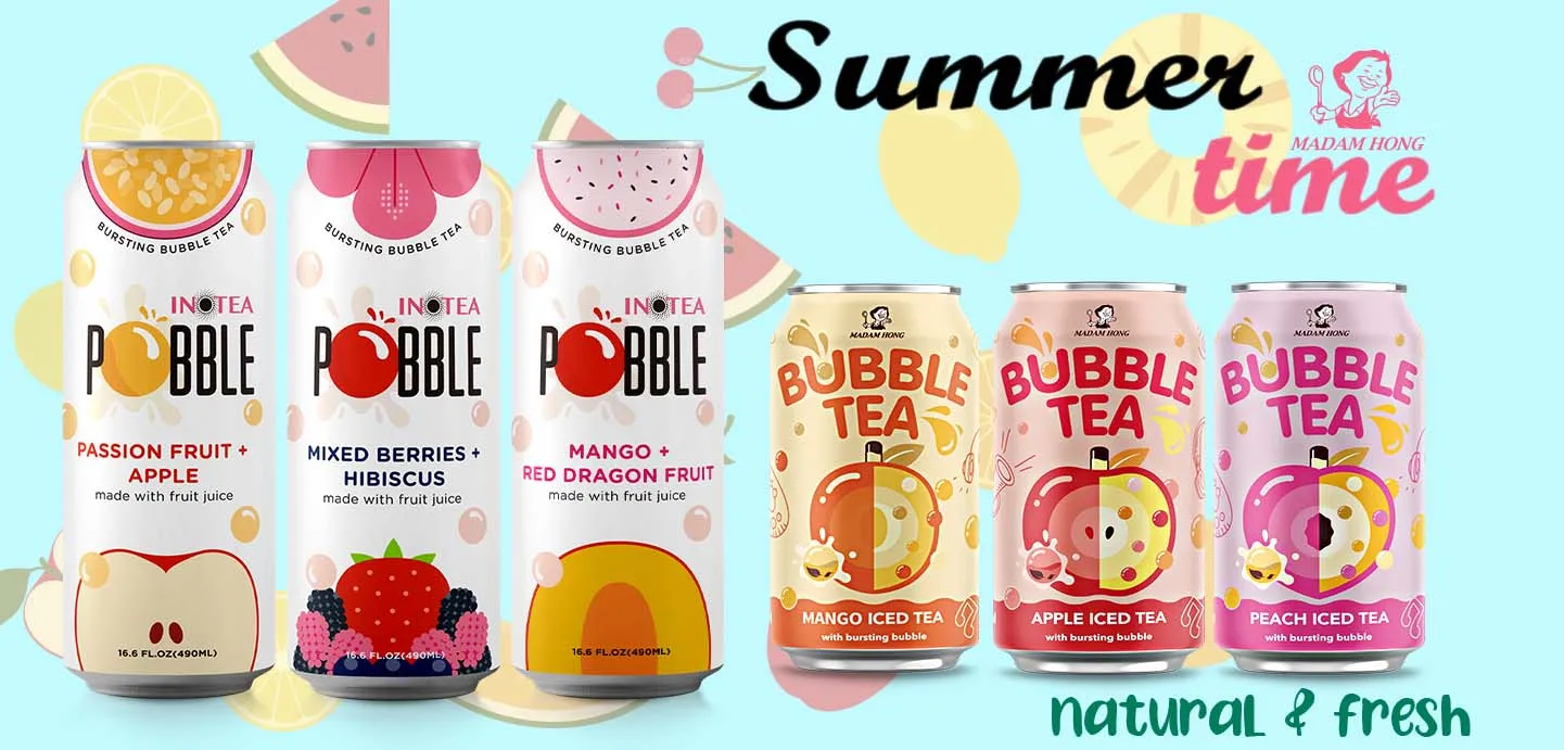 490ml Popping Boba Mango + Red Dragonfruit Bursting Boba Bubble Tea