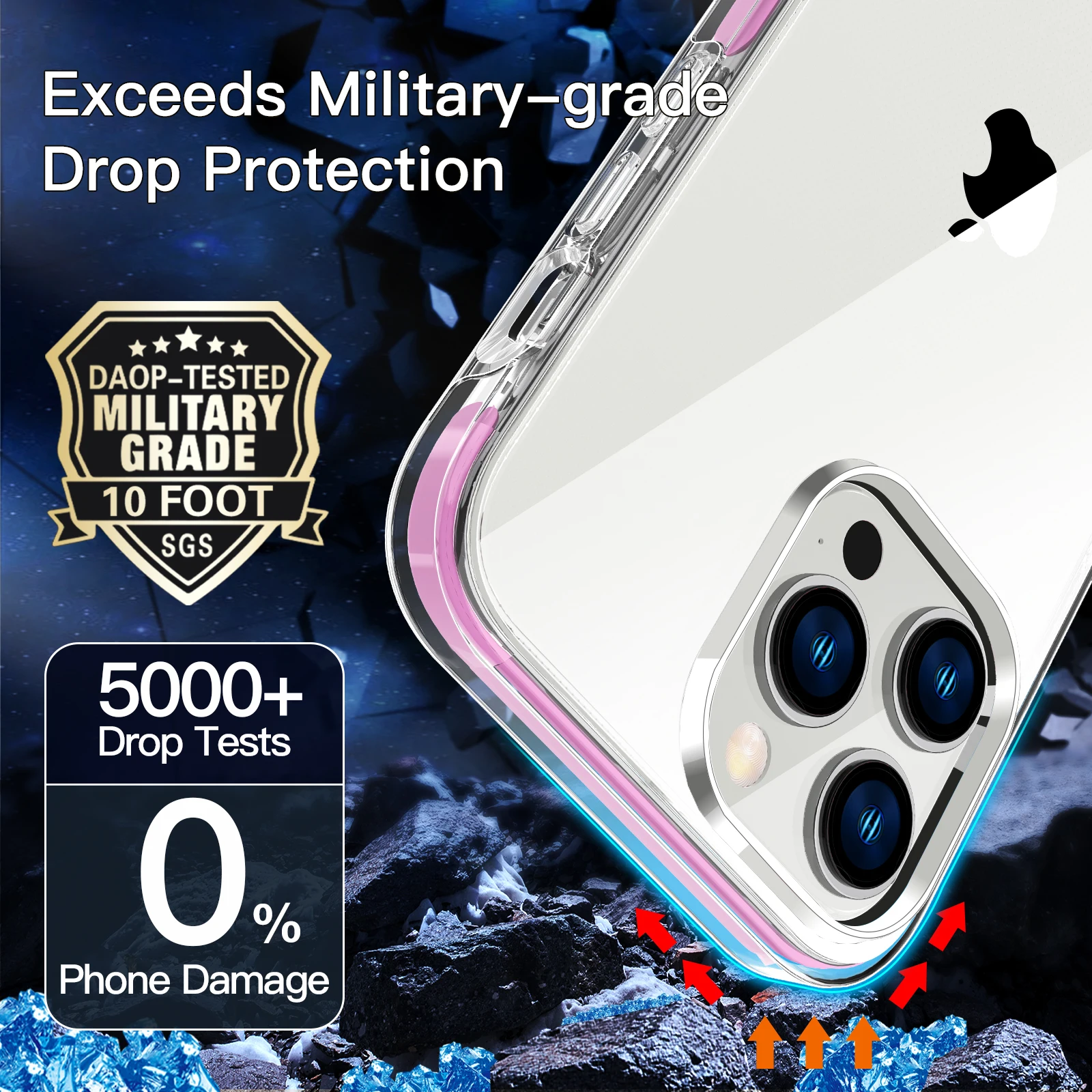 10ft Drop Protective Militarygrade Top Quality Popular Pink Mobile