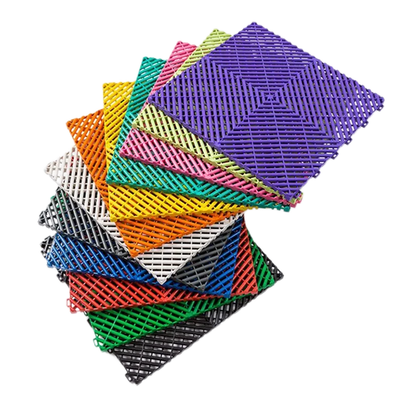Interlocking Garage Tiles Grey Interlocking Plastic Base for Tile PP Modular Floor