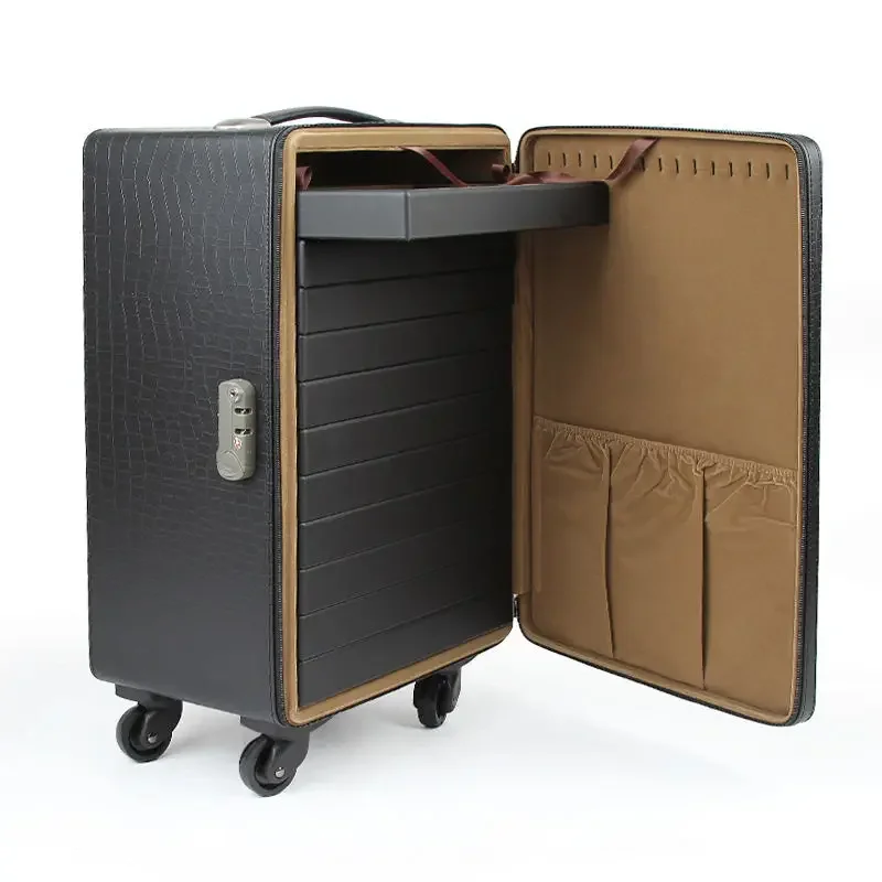 Schmuck-ausstellungskoffer,Organizer-koffer Für Ketten,Ringe Und Halsketten,Reise-etui,Metall-schmuckproben-trolley