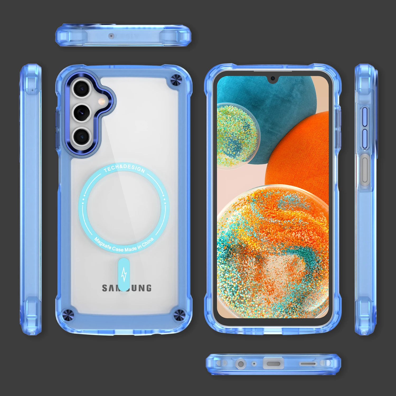 Popular Design Semi-transparent Shockproof Cell Phone Cases Tpu Magnetic Phone Accessories for Samsung Galaxy A15 52 55 33