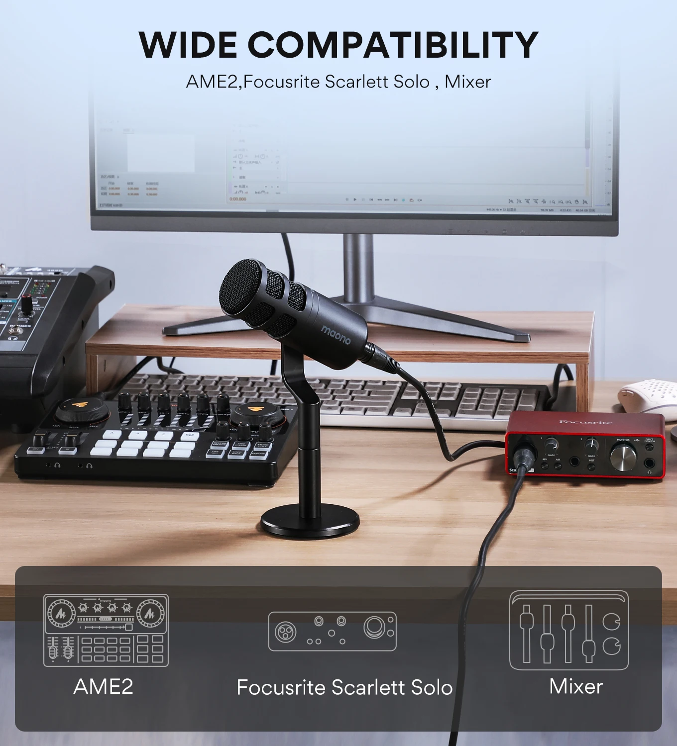 MAONO PD100 PD400X Podcast Microphone Computer Gaming USB XLR Desktop Studio Recording Mic Gain Control Mute