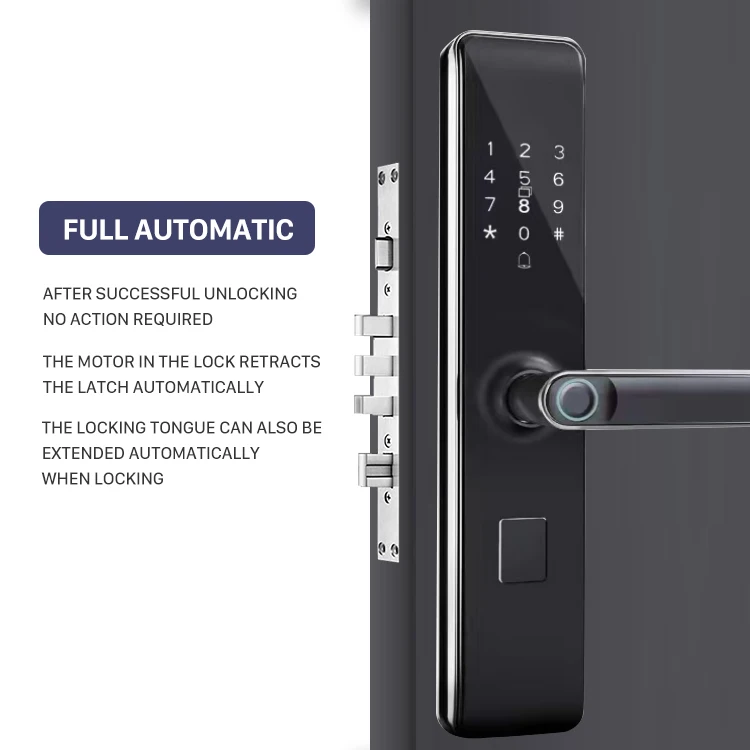 Factory Price Security Handle Digital Tuya Cerraduras Inteligentes Con Wifi Keys Apartment Fingerprint Smart Door Lock
