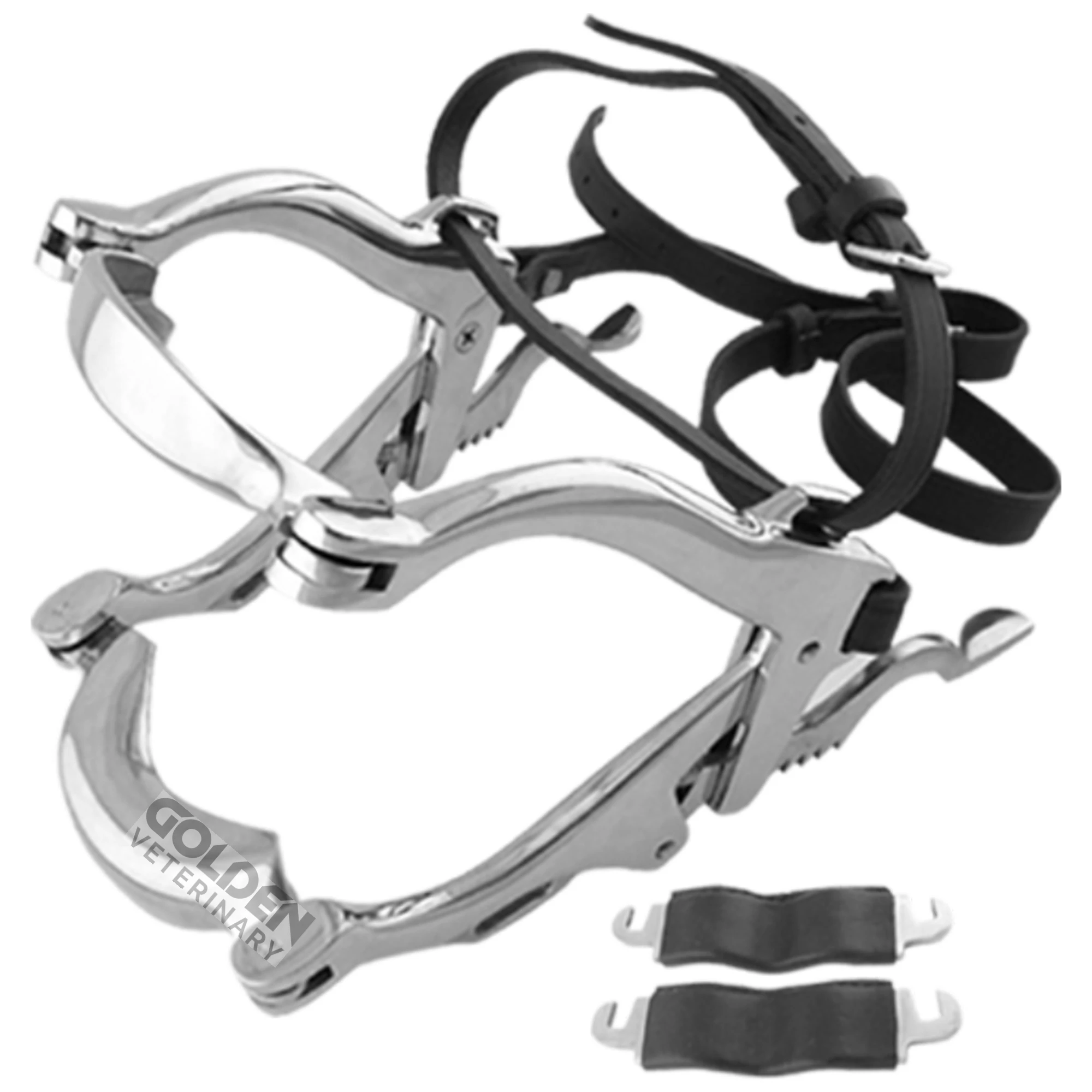 thumbnail image 2 of SN Equine Pony Dental Speculum With Leather Straps - USA Made 2 of 2